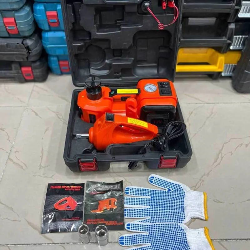 پک کامل آپاراتی 12 جک و پمپ باد و​​​​ بکس برقی مدل Repair Tool Kit